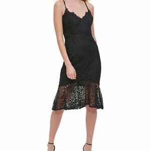 Black Lace Midi Dress